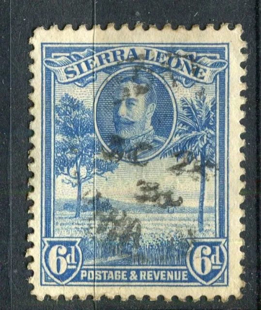 SIERRA LEONE; 1930s early GV pictorial issue fine used 6d. value