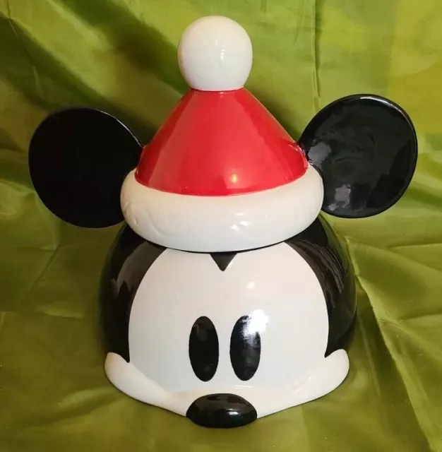 Disney Christmas Mickey Mouse Cookie Jar 28cm W x 25cm H x 22.5cm No Box