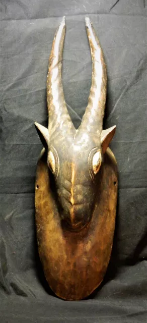Vintage Ashanti African Tribal Antelope Mask Mid 20Th Century