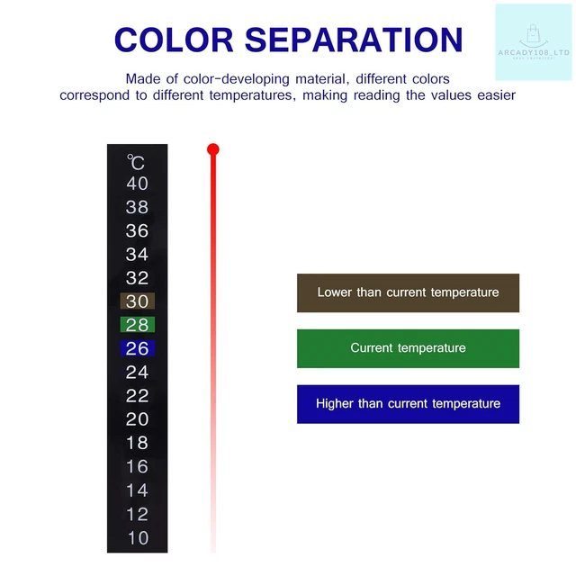 Aquarium Stick-on Thermometer Temperature Strip Fish Tank Water Temperature 3