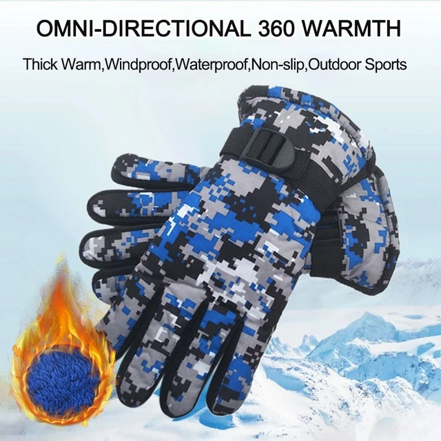 Non-slip Windproof Thick Warm Long-sleeved Mittens Children Ski Gloves