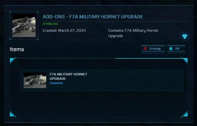 Star Citizen - F7A Military Hornet Upgrade kit (rarest item ingame!)