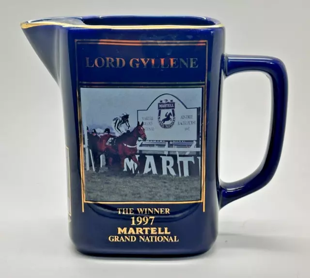 Martell Cognac Ceramic Water Jug - Lord Gyllene 1997 Grand National Brandy Horse