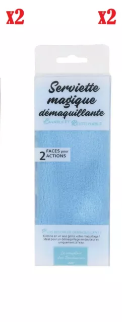 Serviette Magique Demaquillante Le Comptoire Des Tendances  X2 Bleu