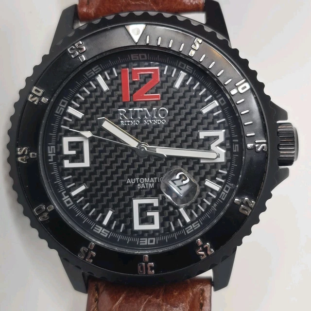 Montre Homme Ritmo MVNDO – Fabriquée En Suisse, étanche 50 M, Cuir, Style Sport, Neuf Sans étiquette