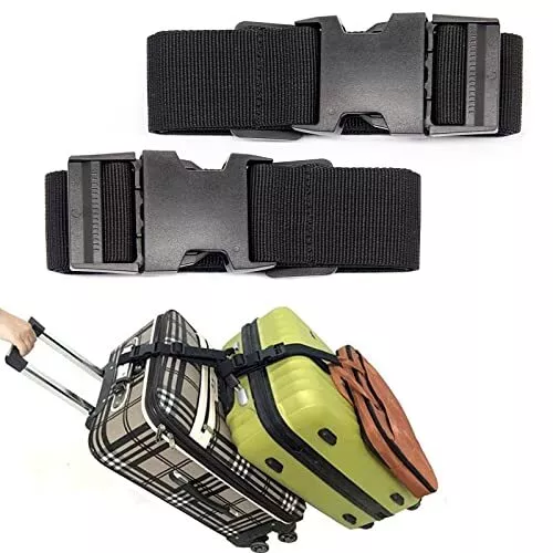 2Pack Add a Bag Luggage Strap Adjustable Suitcase Belt Travel Attachment Travel