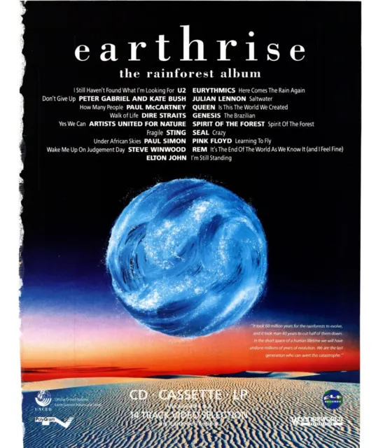 Framed Magazine Single/Album Advert 11X9" Eathrise : The Rainforest Album