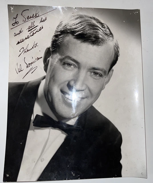 Rare Val Doonican Signed Photo Derek Mills Dedication 8X10" Irish Singer B/W