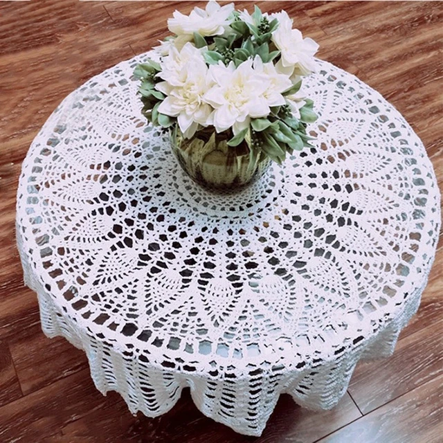 Tablecloth Manual Table Cover Tablecloth Vintage White Bedroom Crochet