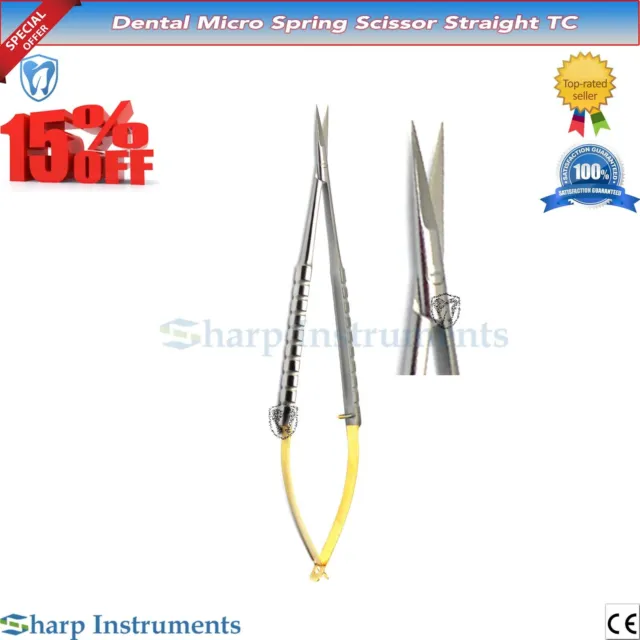 x3 Dental Castroviejo Micro Scissor Needle Holder Straight TC Forcep Eye Kit New 3