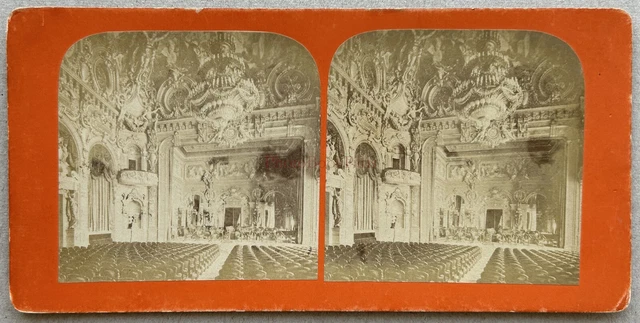 Monaco Monte-Carlo Salle de Concert photo c1870 stereo vintage albumin