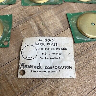 Vintage Mid Century Modern NOS Amerock Polished Brass Back Plate A-500-3 2