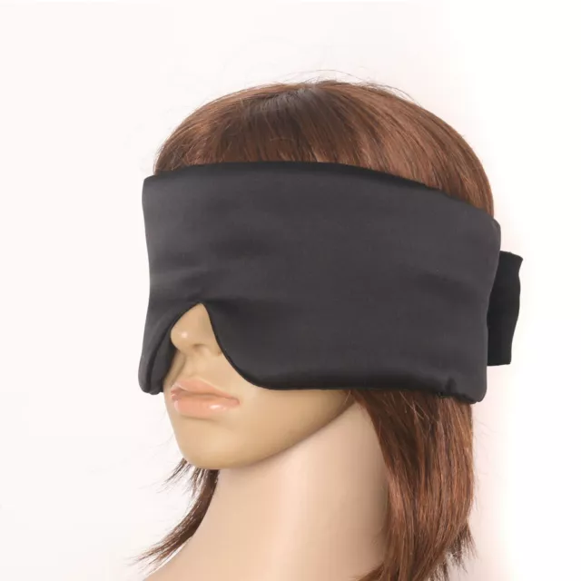 100% Silk Sleep Eye Mask Padded Shade Cover Travel Relax Aid Blindfold Oversized