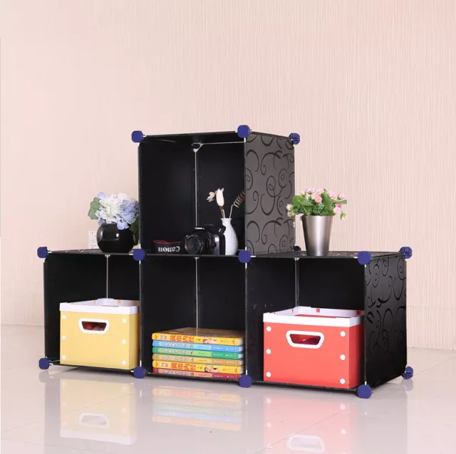 5 Colors Cube Storage Kid Cabinet Wardrobe Toy Book Shelve Portable Stackable