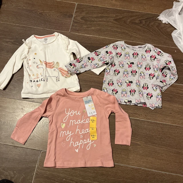 Girls bundle of t-shirts age 9-12 months _
