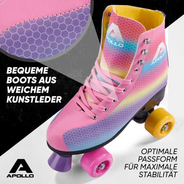 APOLLO Rollschuh Disco Roller Skates Größe  31 - 42 verstellbar Rollerskates 2