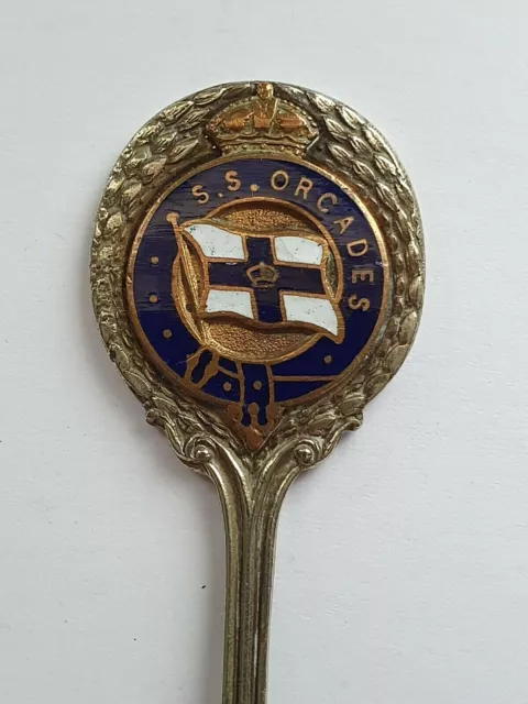 Orient Steam Navigation Company S.S Orcades Souvenir Tea Spoon enamel KC