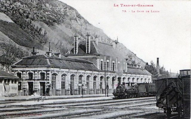 Cpa 82 La Gare De Lexos (Train En Gare