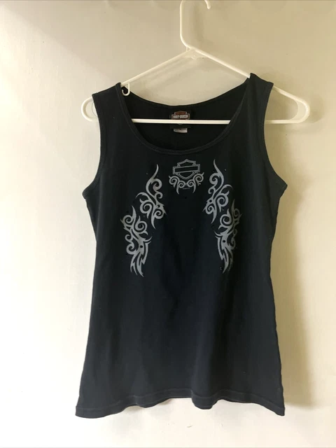 Harley-Davidson Womens Large black bedazzled tank top Danville, VA P9