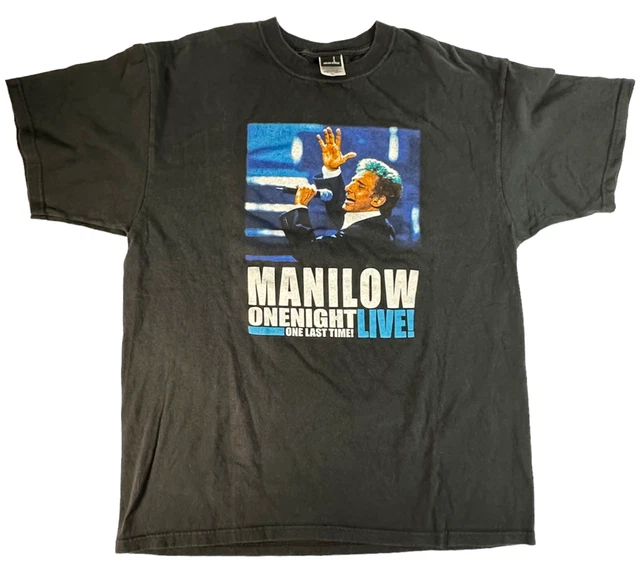 Barry Manilow One Night T-Shirt Size XL Graphic Pop Music StarzBZ Black Vintage