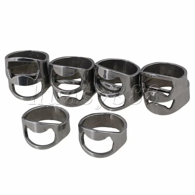 10PCS FINGER RING Bottle Opener Stainless Steel 22mm Diameter Beer ...