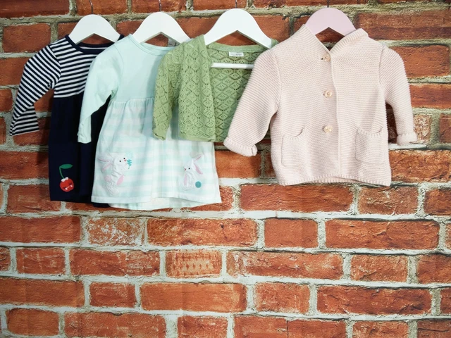 Baby Girl Bundle Aged 3-6 Months Next Gap Bluezoo Knitted Jacket Dress 68Cm