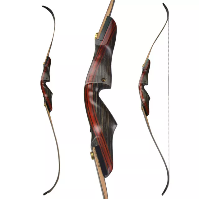 62" Archery American Hunting Bow Takedown Recurve Bow Wooden 20-50lbs