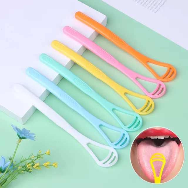 1PC Tongue Cleaner Scraper Tongue Scraper For Kids Adult Silicone Bacteria CleZQ