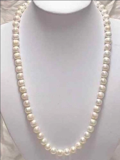 Beautiful Natural 6-7/7-8/8-9/9-10mm White Akoya Cultured Pearl Necklace 14-48''