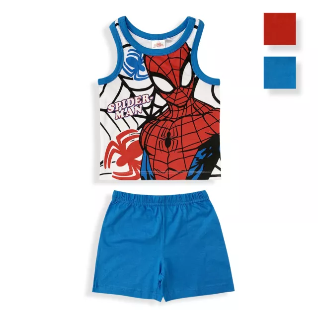 Pigiama bambino Marvel Spiderman canotta e pantaloncino in cotone stampato 6031