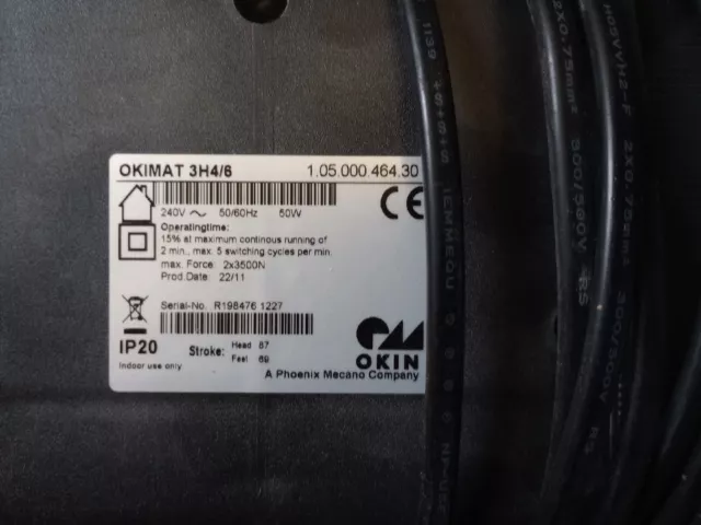 Attuatore Okin Okimat 3H4/6 usato