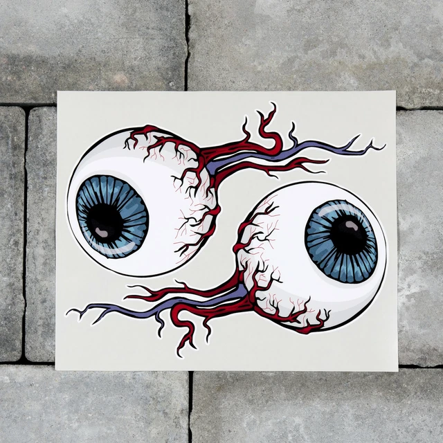 EYEBALL AND NERVES Vinyl Sticker Decal Car Van MacBook SKU6852 5.05