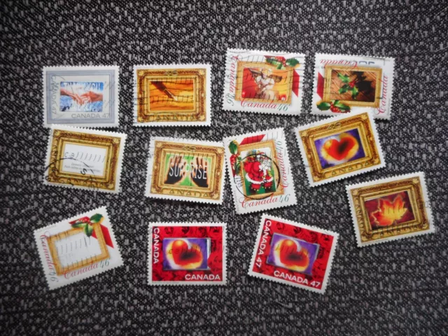 Lot Of Used Canada Picture Postage Stamps