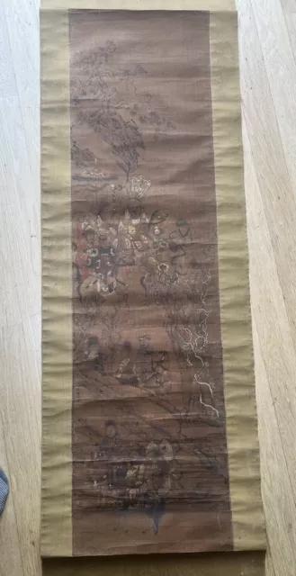 A very Large rare Qing Dynasty Chinese Water Color Painting On Silk Scroll