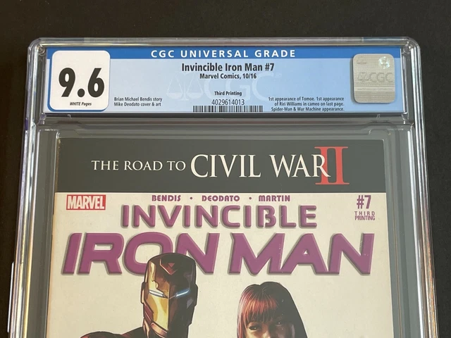 INVINCIBLE IRON MAN #7 (Marvel 2016) CGC 9.6, 3rd print, 1st cameo Riri Williams 2