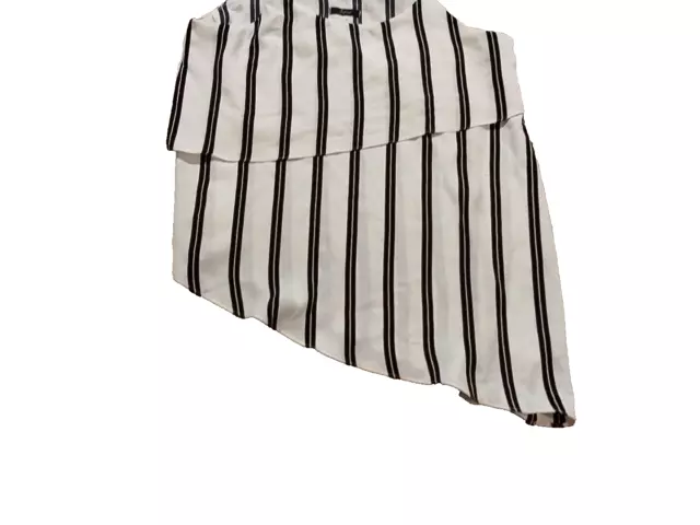 Soprano,multicolor striped sleeveless layered camisole w/asymmetric hem,womens M 3