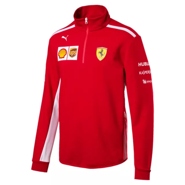 Felpa Maglia Sweatshirt 1/2 Zip Scuderia F1 Ferrari Team  Puma 2018 Sponsor
