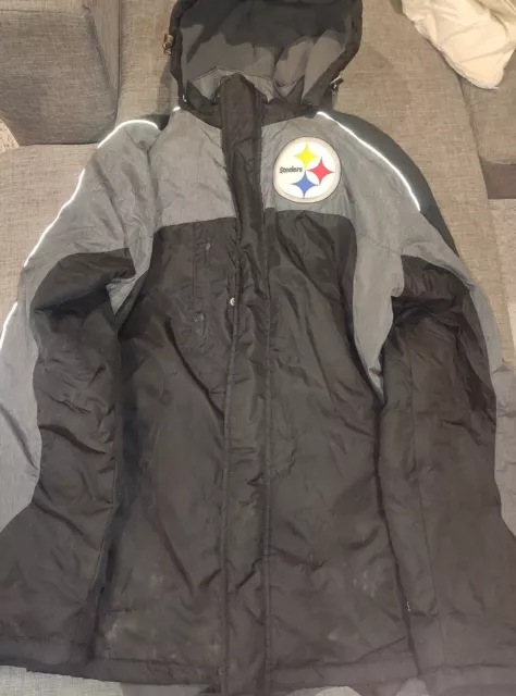 NFL TEAM APPAREL Pittsburgh Steelers Heavy Duty rain Jacket LARGE Official