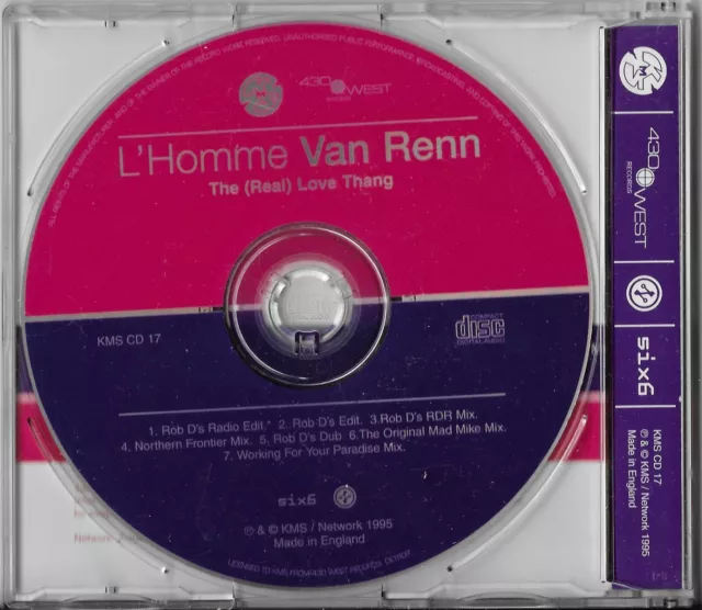 L'Homme Van Renn The Real Love Thang CD BRANDNEU ungespielt 1995 House LHomme 2