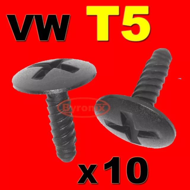 Vw T5 Engine Headlight Battery Cover Trim Screw In Clips Retainer Transporter