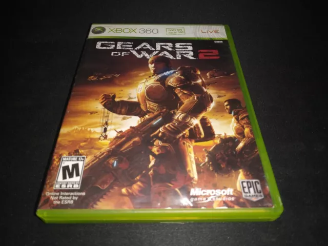 Gears of War 2 Original Microsoft Xbox 360 MINT cnd disc COMPLETE+Flashback DLC