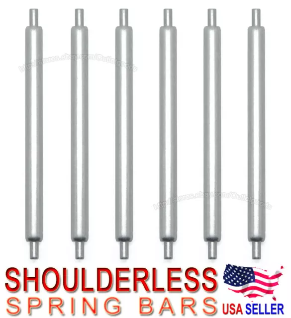 18mm ~ 22mm SHOULDERLESS Spring Bar Pin 0.9mm Tip for Drilled Pierce Lug Watch