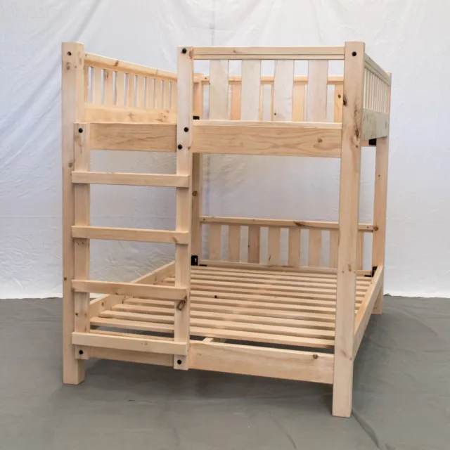 Unfinished Farmhouse Bunk Bed - Twin/Twin / Wood Reclaimed Bunk Bed / Modern /