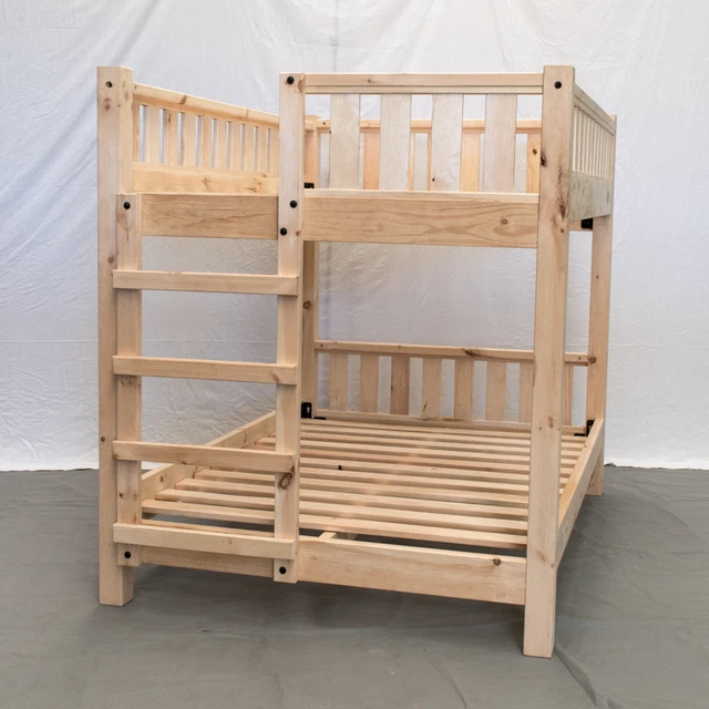 Unfinished Farmhouse Bunk Bed - Twin/Twin / Wood Reclaimed Bunk Bed / Modern /