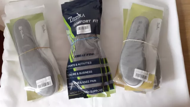 Insoles EU size 46 3 packs of Tiestra Memory Foam comfort fit, shock absorbing