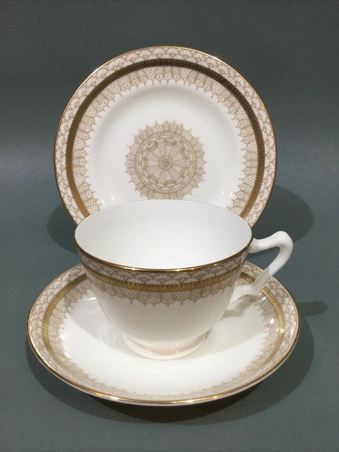 Crown Staffordshire Bone China Tea Cup, Saucer & Plate Trio