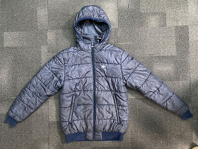 Adidas Originals puffer jacket, size S, men’s, blue, denim effect, designer,real