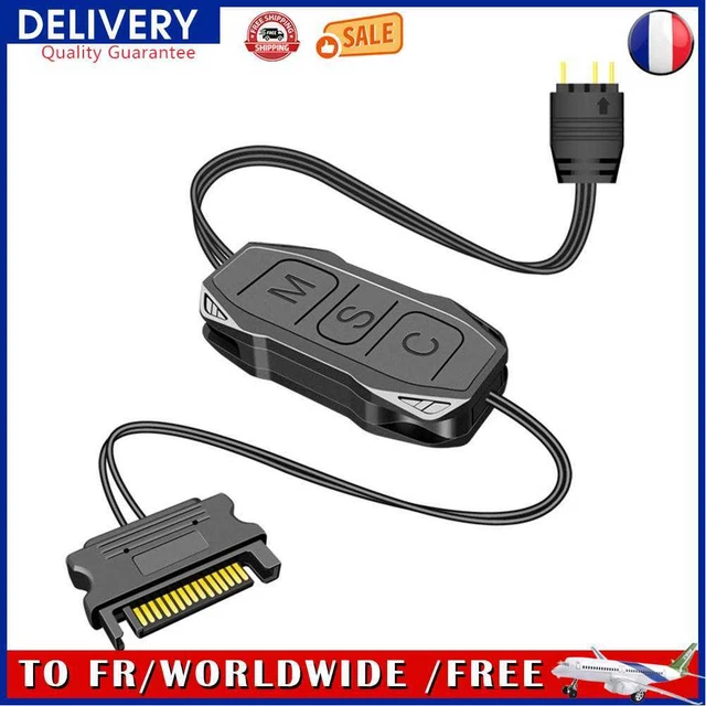 COOLMOON AR-1 5V 3 Pin to SATA ARGB Controller Cable for PC Fan Light Strip