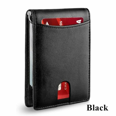 Bourse incl Slim Wallet minimaliste Petit Porte-monnaie avec protection RFID homme Etui / Porte-cartes de crédit en noir / brun Boite cadeau Portefeuille avec Pince à Billets Welford 