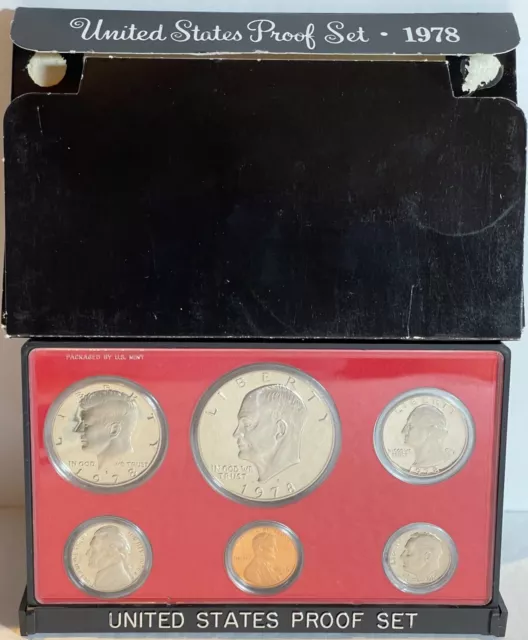 1978 S Annual 6 Coin Proof Set US Mint Orig.Box W/Stand & Rare Eisenhower Dollar